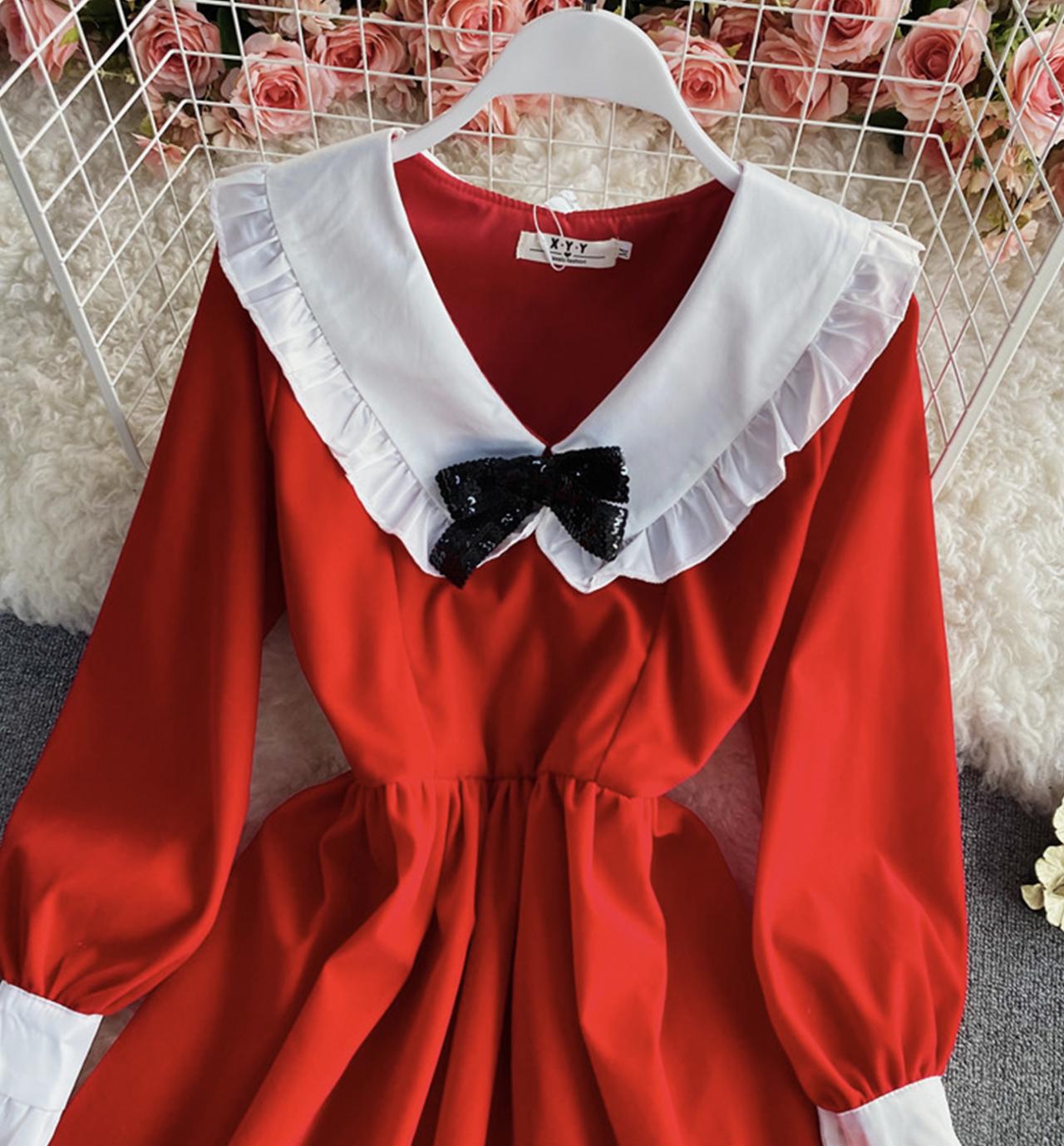 Cute A line long sleeve dress fashion dress  1306