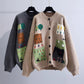 Vintage, turtleneck cardigan, Autumn/winter, new, loose, lazy style, student sweater coat  1400