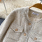 French small fragrant wind tweed coat autumn and winter celebrity temperament versatile top  1562