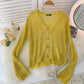 Knitted cardigan Vintage Crochet cut-out sunscreen long sleeve  1586