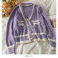 Bow decorative Beaded single breasted long sleeved top  1779