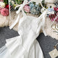 Strapsrock weißes rückenfreies Kleid 2875