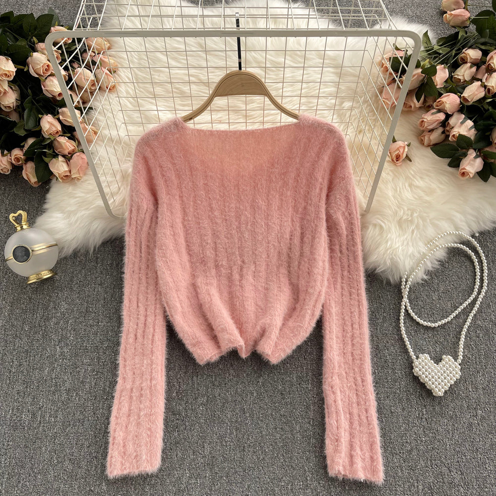 Vielseitiger Kurzpullover aus Mohair 1615