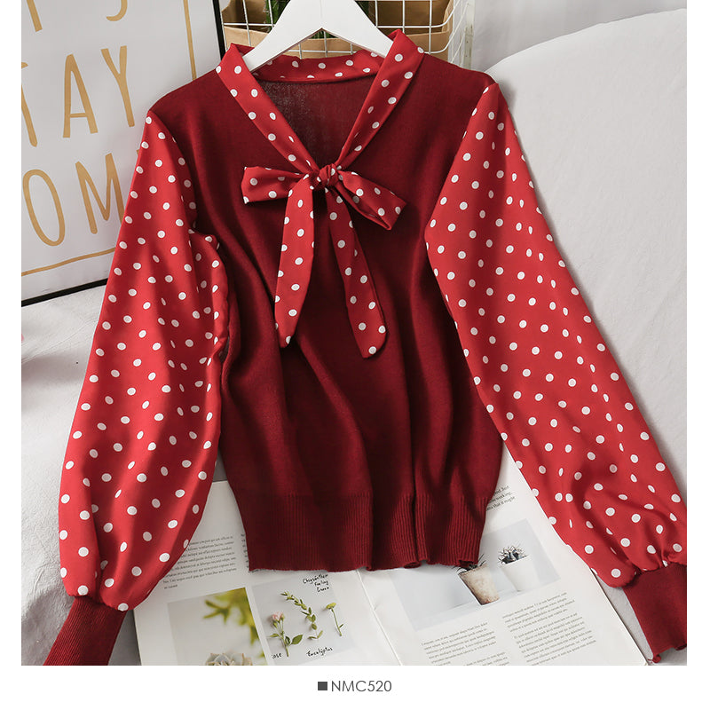 Han Fan lace up stand neck slim bottomed sweater  1906