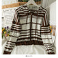Korean drawstring hooded striped zipper cardigan thin sweater women 2015