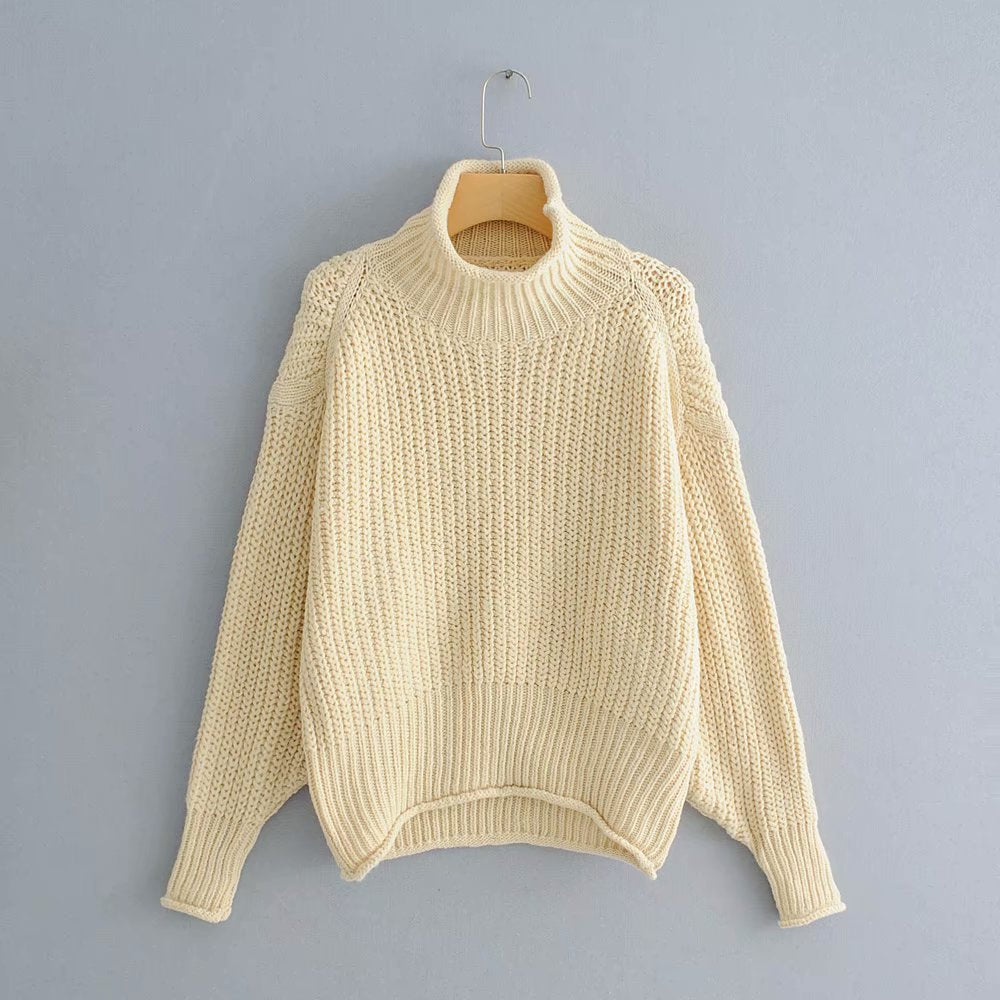 Col roulé en maille ample pour femme 1349