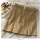 Retro leisure high waist bandage slim A-line skirt  2634