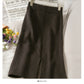 Slim and versatile solid color split knit  2666