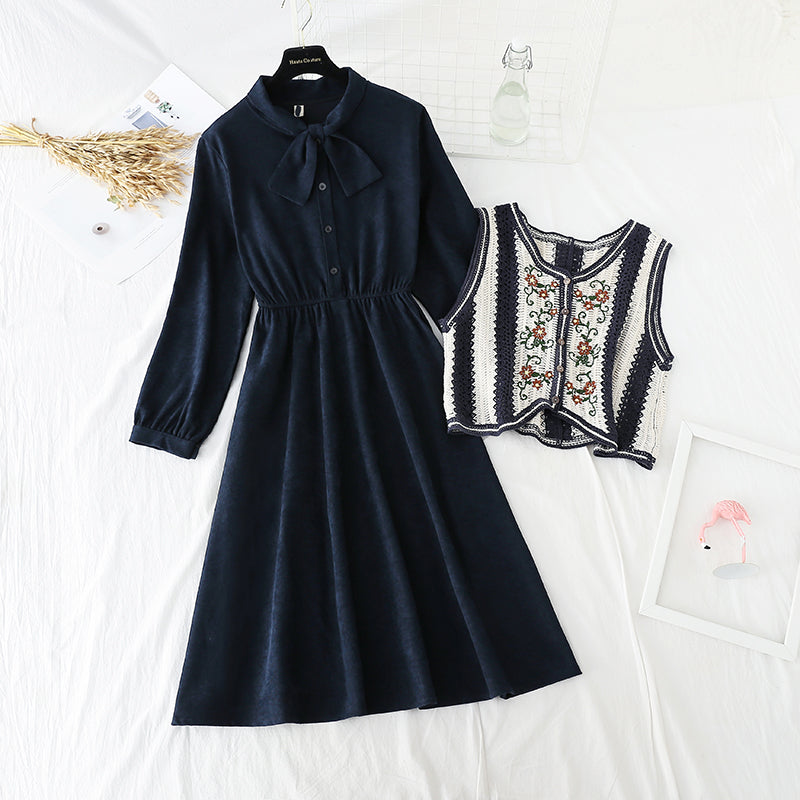 French Vintage winter suit dress  2178