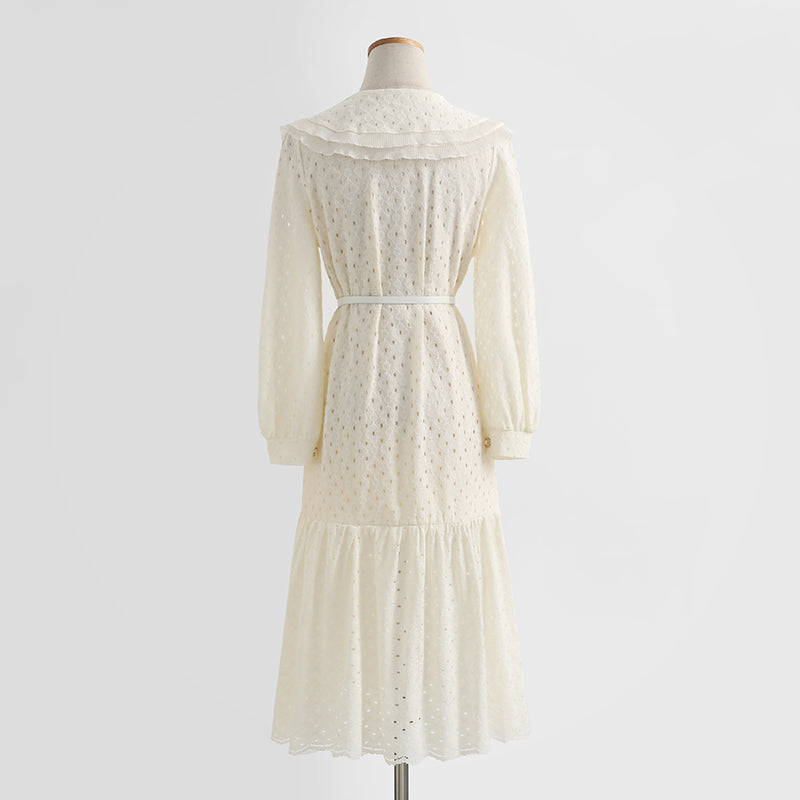 White lace dress with slim waist fairy skirt  2217