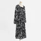 New long sleeved lady temperament black skirt retro long skirt  2335