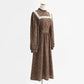 Patchwork bottomed long skirt lady temperament chiffon long sleeve skirt  2434