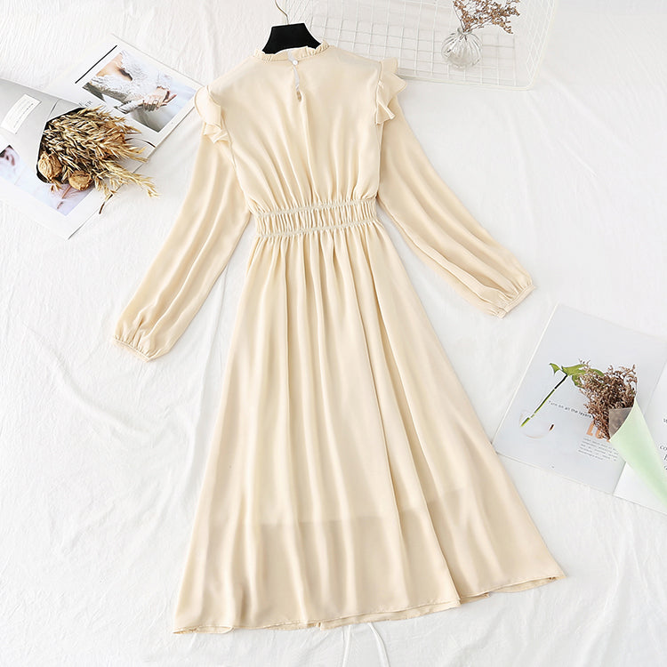 French retro skirt, light mature style, foreign style, floral long skirt  2389