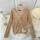 Hollow out design V-Neck Sweater for women  1582