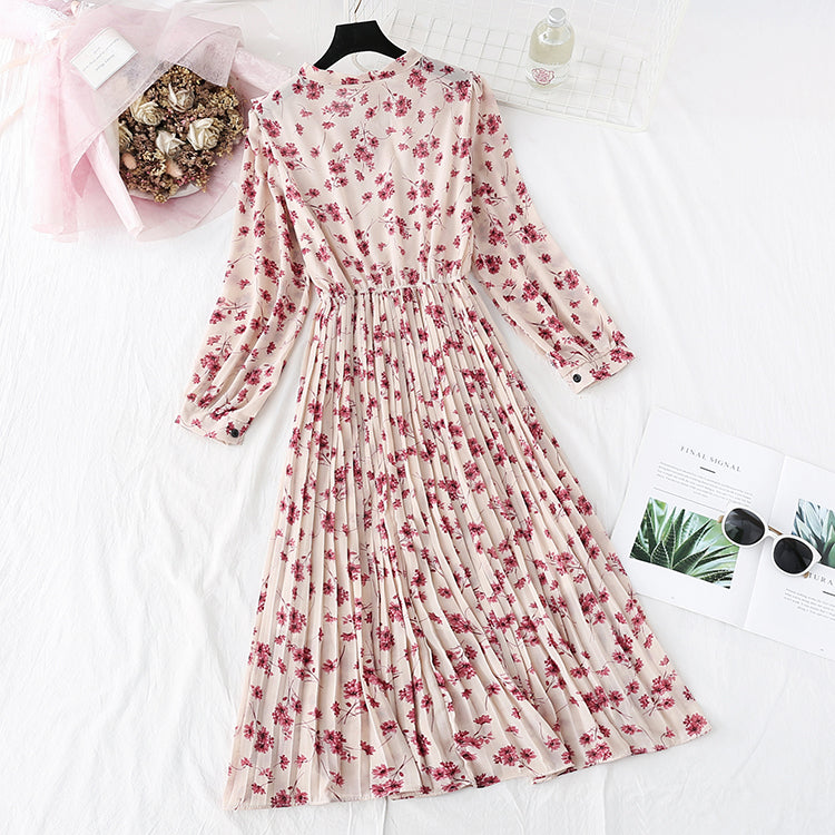 With a bottom pleated floral skirt inside, French first love retro super Fairy  2294