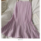 Korean Plaid print versatile medium length skirt for women  2620