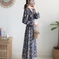 V-neck Chiffon floral dress with coat  2155