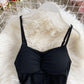 Pleated slim wrap hip skirt short suspender bottomed skirt  2778
