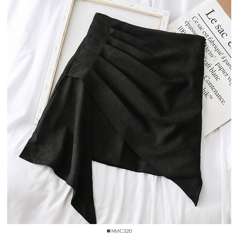 Irregular Ruffle ruffled Hip Wrap Skirt  2617