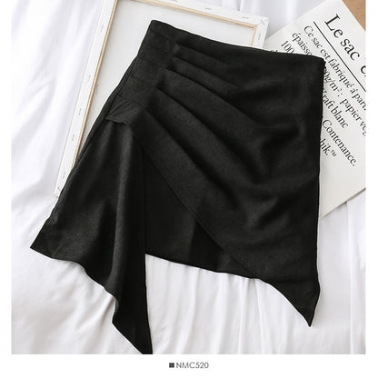 Irregular Ruffle ruffled Hip Wrap Skirt  2617