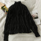 Versatile Pleated Chiffon shirt perspective bottoming shirt  1703