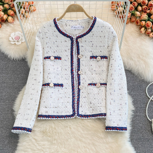 Petit manteau rétro parfumé en tweed pour femme 1667