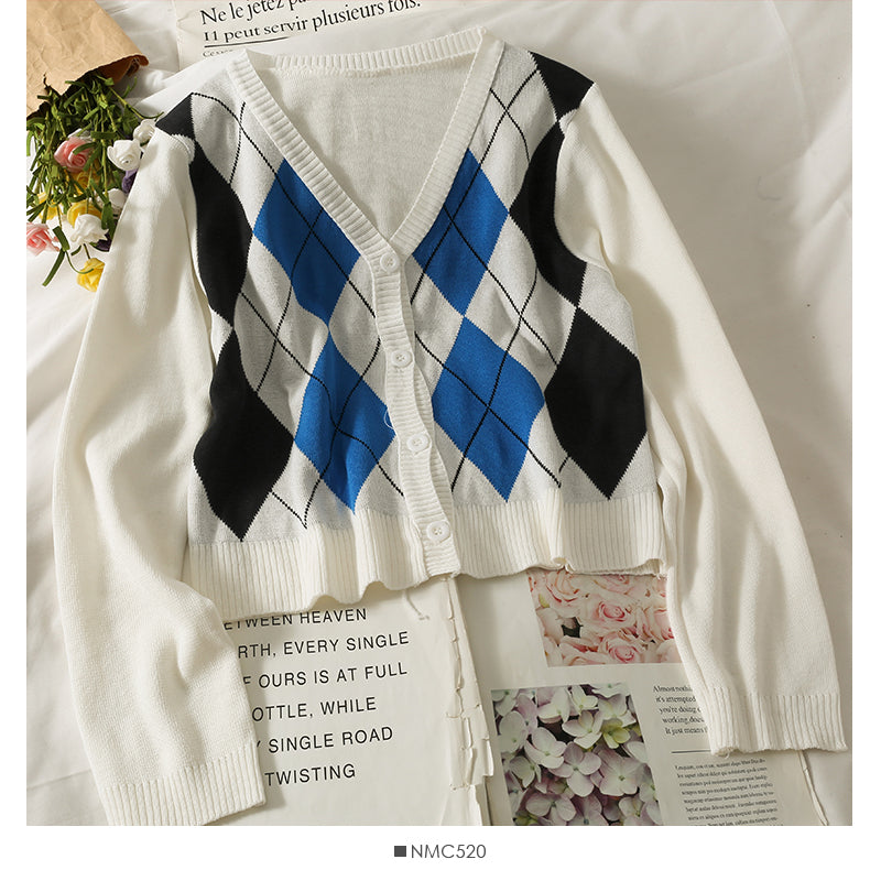 Knitwear women's autumn short slim top  1832