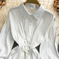 Women's waist closing temperament thin Lapel dress  2863