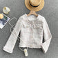 Small fragrant clothes plaid coat women's cardigan top  1547