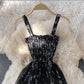 Gentle wind first love broken flower suspender dress  3336