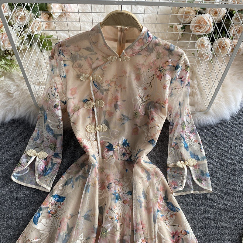 New cheongsam embroidery dress  2963