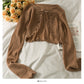 Französischer kleiner Schal Damen dünnes mikrotransparentes Langarm-Pullover-Oberteil 1696