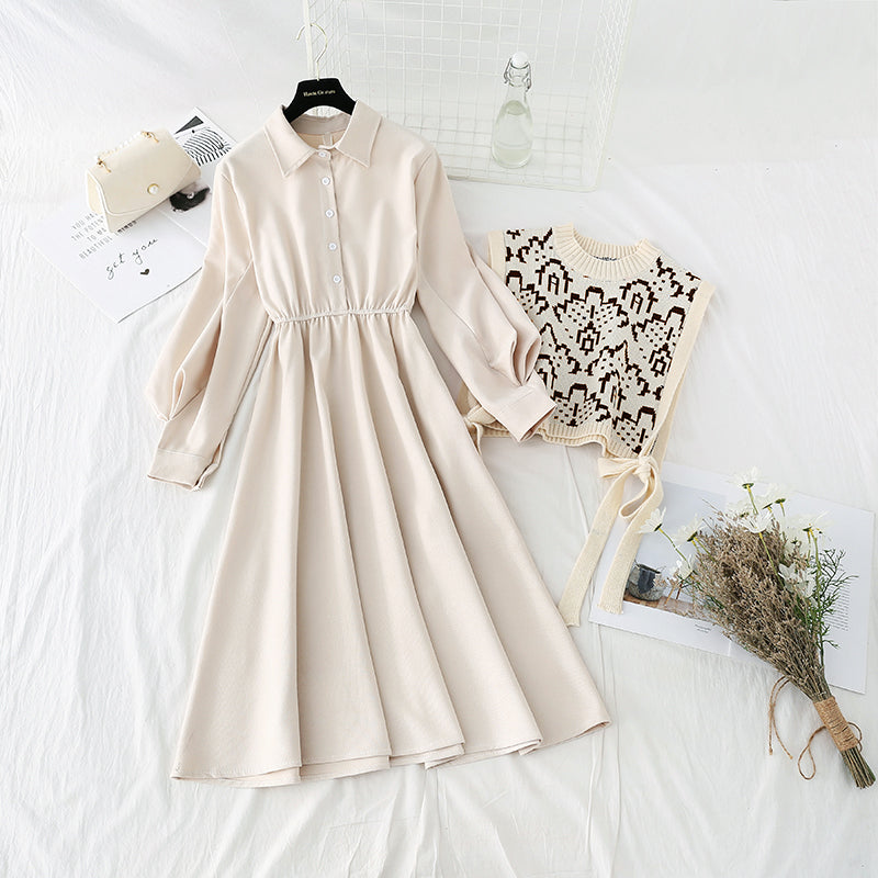 New waistcoat two piece slim knit dress  2137