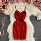 New small suspender low cut dress  2936