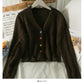 Sweater women's cardigan low neck slim long sleeve granular top  2018
