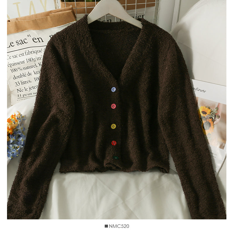 Sweater women's cardigan low neck slim long sleeve granular top  2018