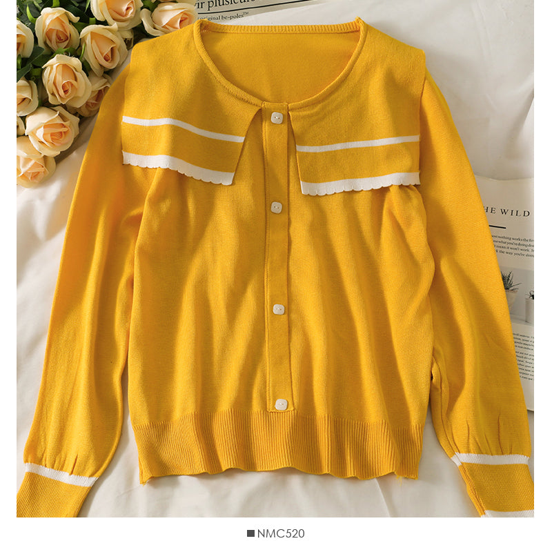 Pullover Top Women's new loose and thin doll neck sweater  2067