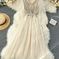 Cute v neck tulle sequins dress girl dress  1318