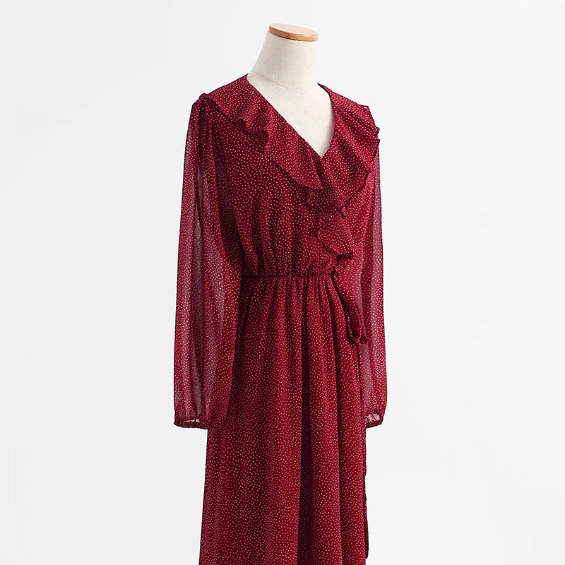New women's Dress Chiffon Long Sleeve  2228