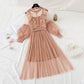 French retro skirt autumn mesh suspender skirt set  2132
