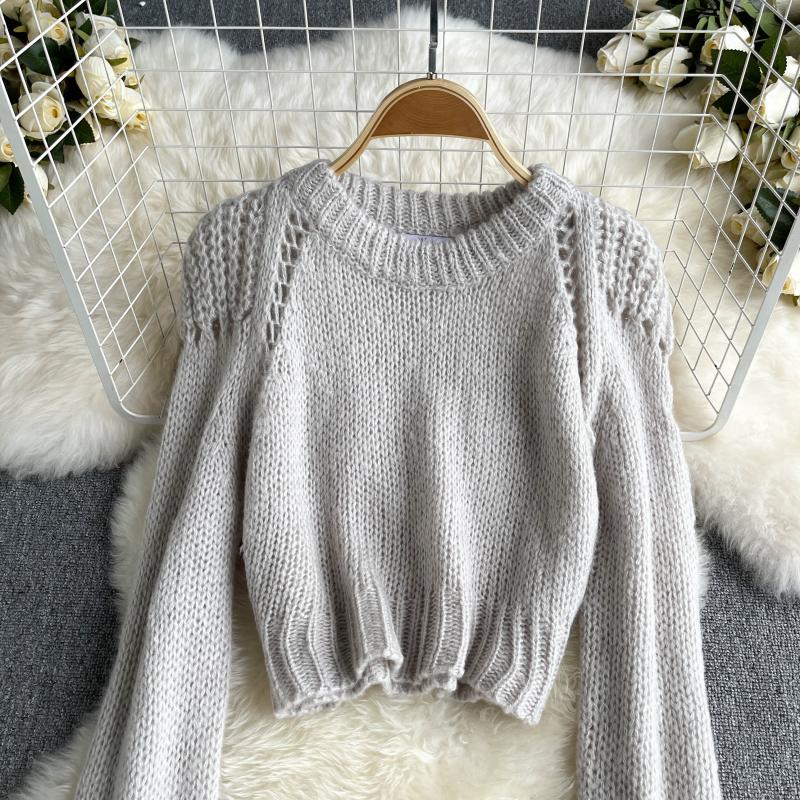 Long sleeved sweater female autumn new hollow out design  1600