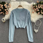 Herbst und Winter neuer kurzer Pullover Pullover Top 1623