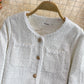 Small fragrance tweed temperament top short white coat  1683