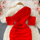 Pleated tight slim elastic Hip Wrap bottomed skirt  3249
