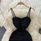 Lace dress feminine elegant split rose powder  2774