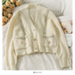 Sweater women's three button cardigan thin V-Neck long sleeve sweater  1755