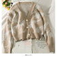 Meteor print bright silk loose and thin low neck sweater  1940