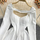 High waist thin bud dress aging sweet fluffy A-line skirt short skirt  3120