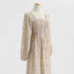 New dress long sleeve age reducing temperament floral skirt  2266