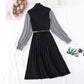 Long wool skirt knee length small fragrance retro bottomed skirt  2372